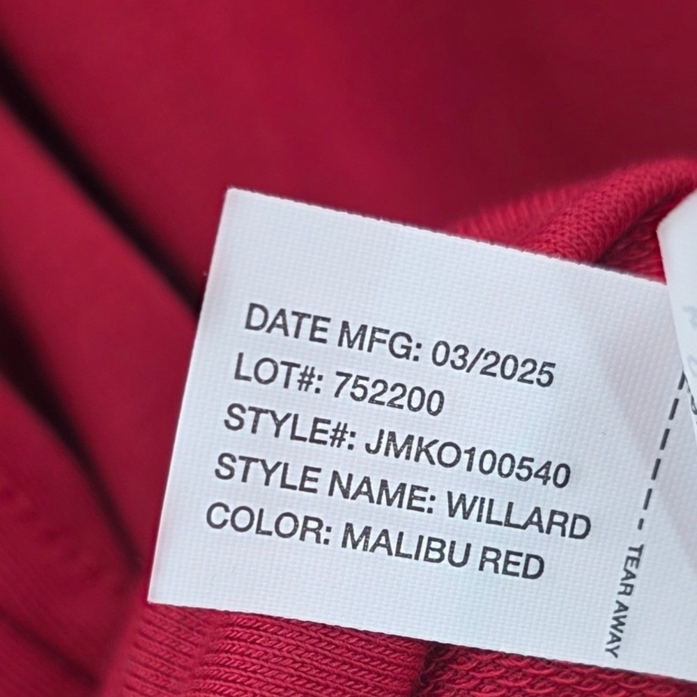 JOHNNIE-O CREWNECK MENS MEDIUM RED PERFORMANCE SWEATSHIRT WILLARD DRIRELEASE NEW - Picture 14 of 16